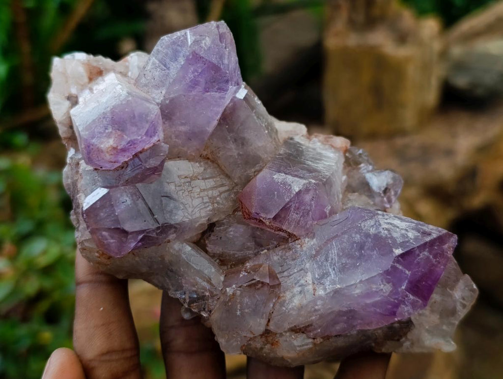 Natural Jacaranda Amethyst Clusters x 5 From Mumbwa, Zambia - Toprock Gemstones and Minerals 