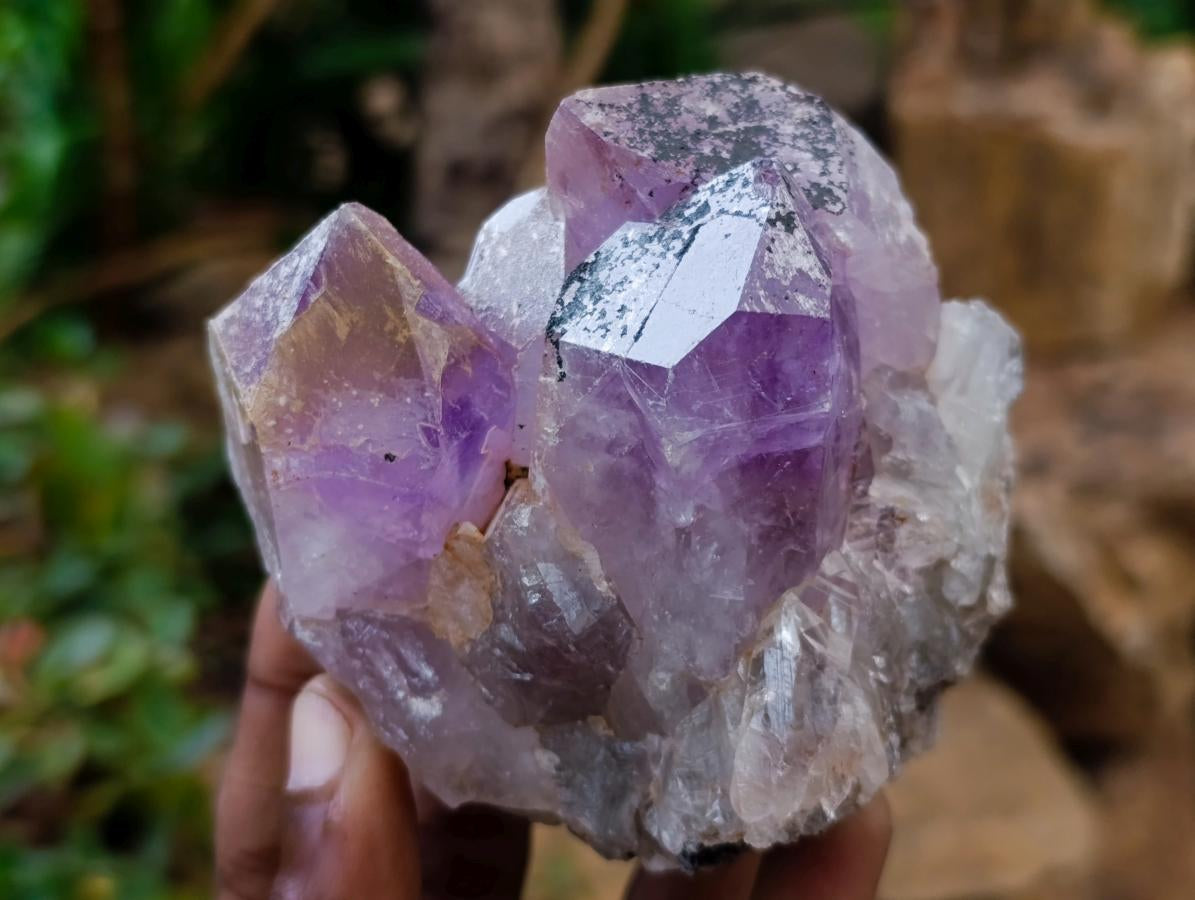 Natural Jacaranda Amethyst Clusters x 5 From Mumbwa, Zambia - Toprock Gemstones and Minerals 