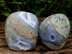 Polished and Natural Blue Lace Agate Standing Display Pieces x 6 From Nsanje, Malawi - Toprock Gemstones and Minerals 