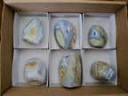 Polished and Natural Blue Lace Agate Standing Display Pieces x 6 From Nsanje, Malawi - Toprock Gemstones and Minerals 