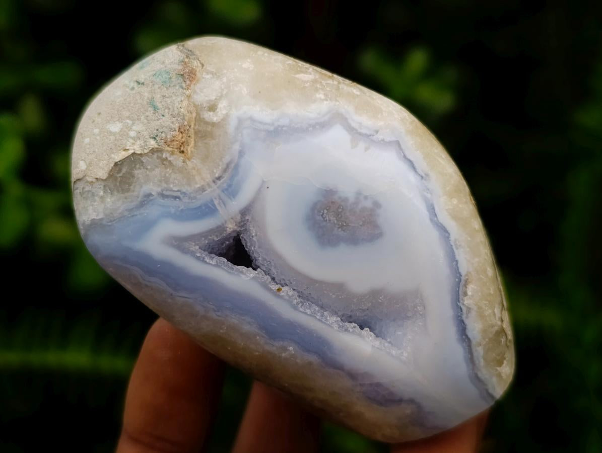 Polished and Natural Blue Lace Agate Standing Display Pieces x 6 From Nsanje, Malawi - Toprock Gemstones and Minerals 