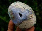 Polished and Natural Blue Lace Agate Standing Display Pieces x 6 From Nsanje, Malawi - Toprock Gemstones and Minerals 