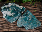 Polished One Side Mtorolite Chrysoprase Slices x 2 From Mutorashanga, Zimbabwe - Toprock Gemstones and Minerals 