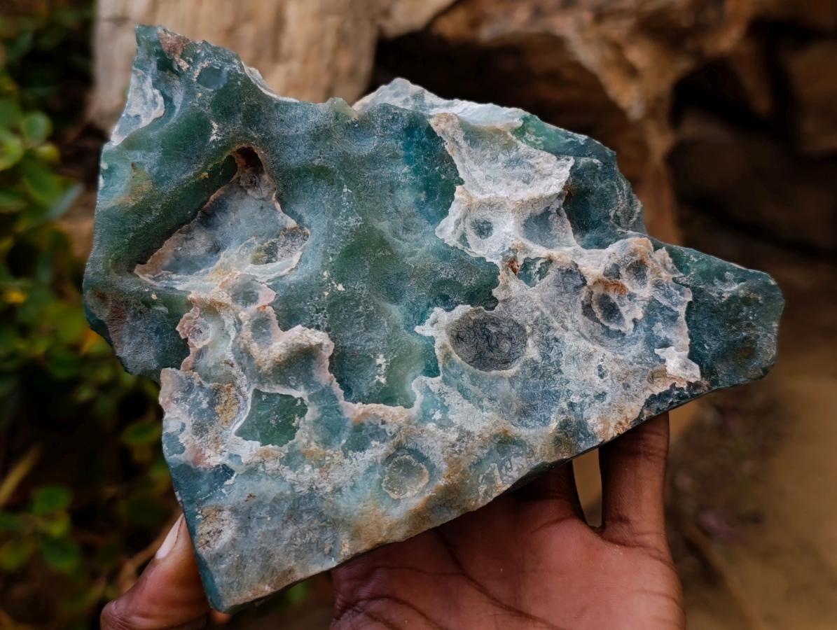 Polished One Side Mtorolite Chrysoprase Slices x 2 From Mutorashanga, Zimbabwe - Toprock Gemstones and Minerals 
