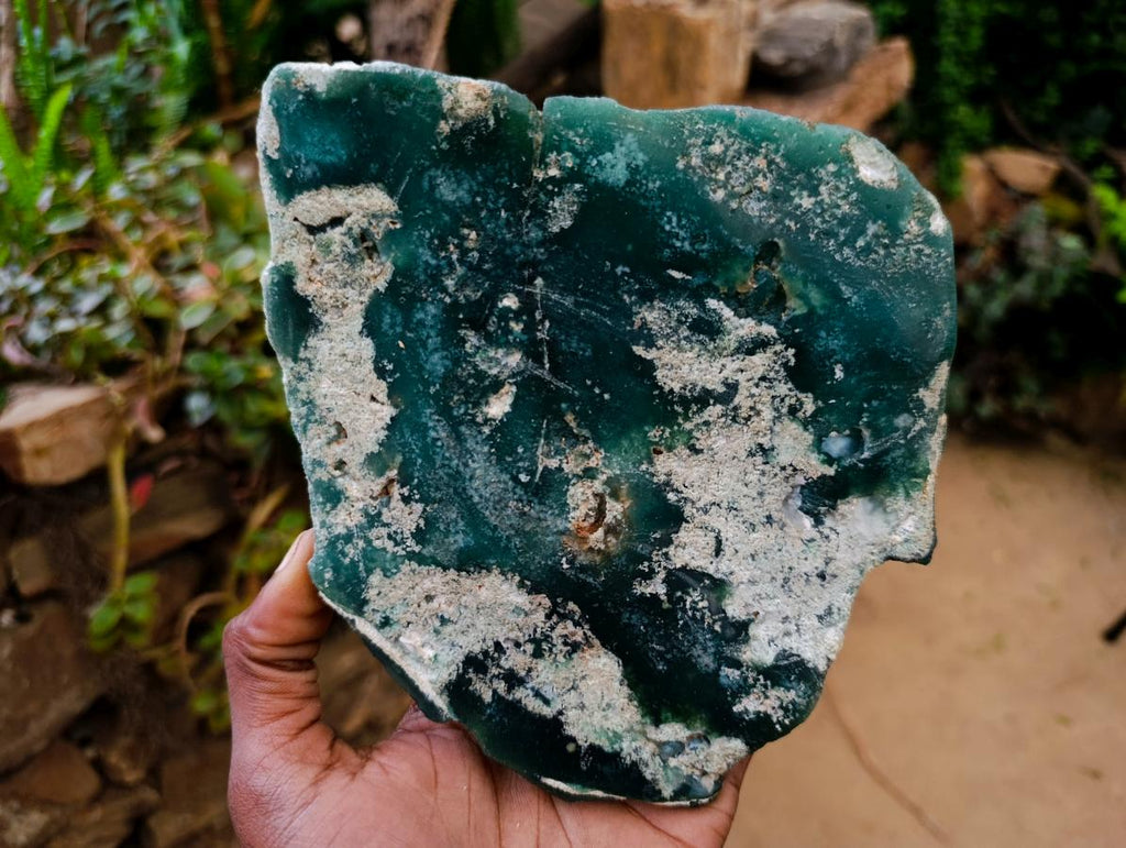 Polished One Side Mtorolite Chrysoprase Slices x 2 From Mutorashanga, Zimbabwe - Toprock Gemstones and Minerals 
