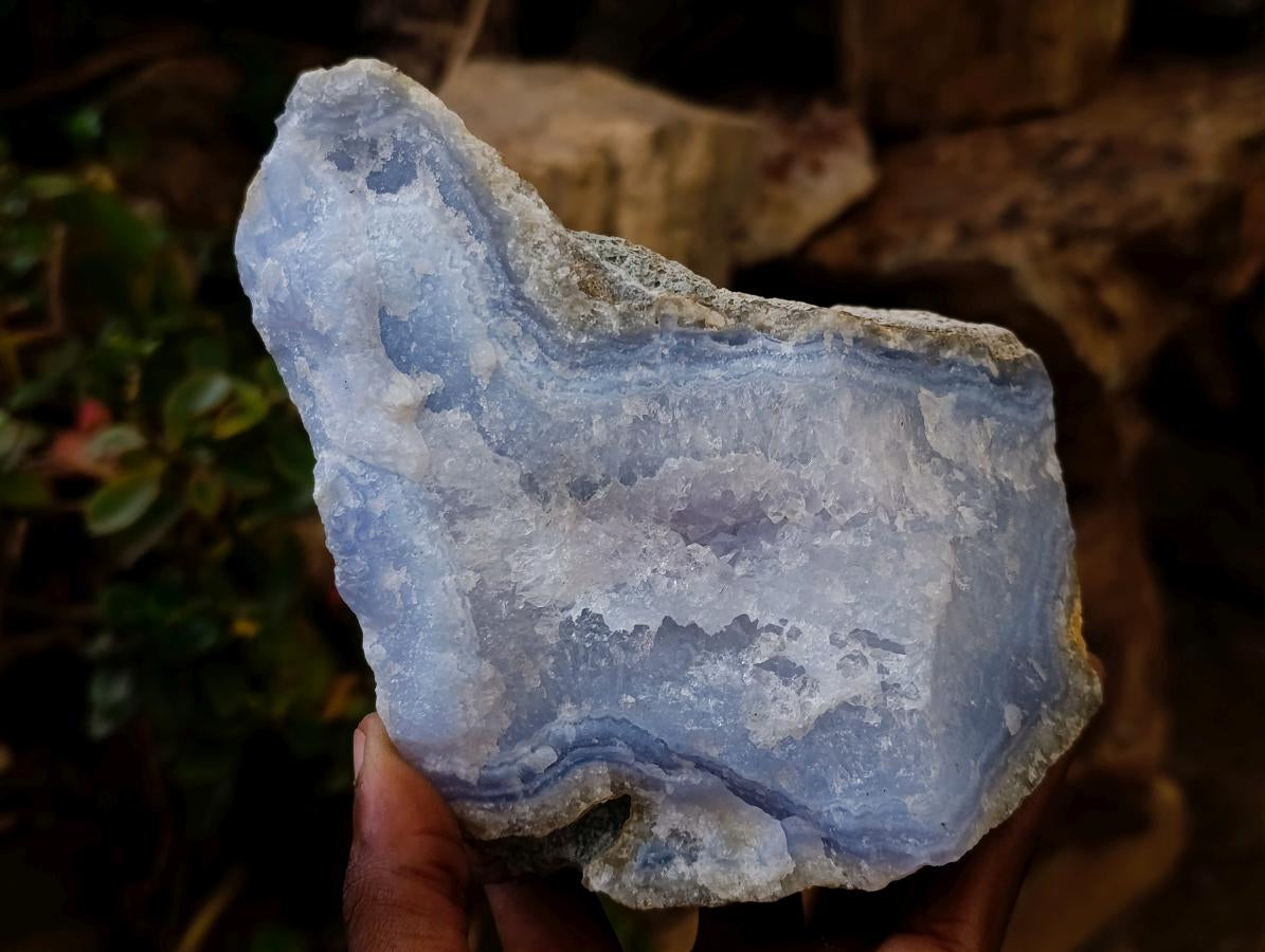 Natural Blue Lace Agate Specimens x 3 From Nsanje, Malawi - Toprock Gemstones and Minerals 
