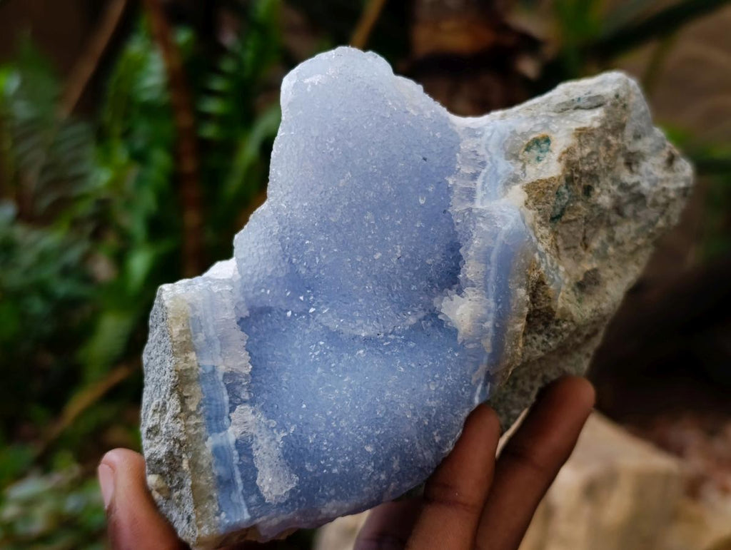 Natural Blue Lace Agate Specimens x 3 From Nsanje, Malawi - Toprock Gemstones and Minerals 