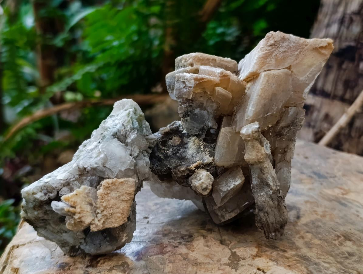 Natural Stacked Rhombohedral Calcite Specimens with Phosphorus Aragonite x 6 From Albert's Mountain, Lesotho - Toprock Gemstones and Minerals 