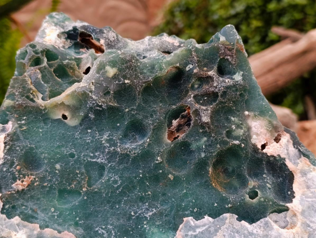 Polished XL One Side Mtorolite Chrysoprase Slice x 1 From Mutorashanga, Zimbabwe - Toprock Gemstones and Minerals 