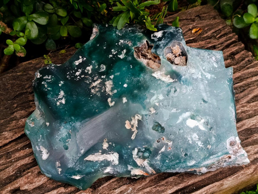 Polished XL One Side Mtorolite Chrysoprase Slice x 1 From Mutorashanga, Zimbabwe - Toprock Gemstones and Minerals 