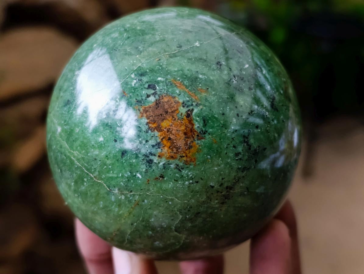 Polished Green Chrysoprase Spheres x 3 From Ambatondrazaka, Madagascar - Toprock Gemstones and Minerals 