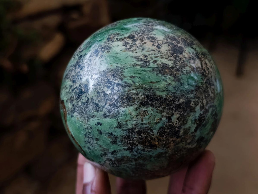 Polished Green Chrysoprase Spheres x 3 From Ambatondrazaka, Madagascar - Toprock Gemstones and Minerals 