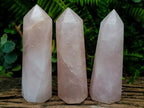 Polished Gemmy Rose Quartz Crystals x 3 From Madagascar - Toprock Gemstones and Minerals 