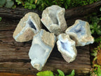 Natural Blue Lace Agate Geode Specimens x 5 From Nsanje, Malawi - Toprock Gemstones and Minerals 