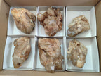 Natural Cascading White Phantom Smokey Luena Quartz Clusters x 6 From Luena, Congo - Toprock Gemstones and Minerals 