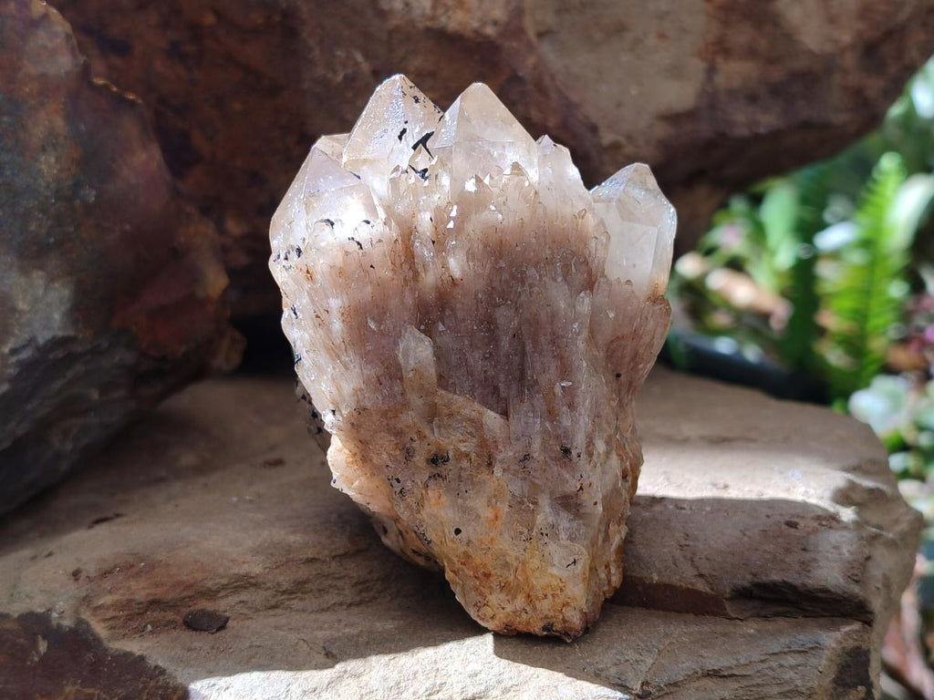 Natural Cascading White Phantom Smokey Luena Quartz Clusters x 6 From Luena, Congo - Toprock Gemstones and Minerals 