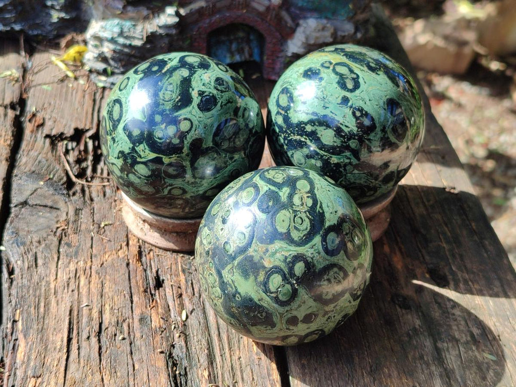 Polished Stromatolite Spheres x 3 From Katsepy, Madagascar - Toprock Gemstones and Minerals 