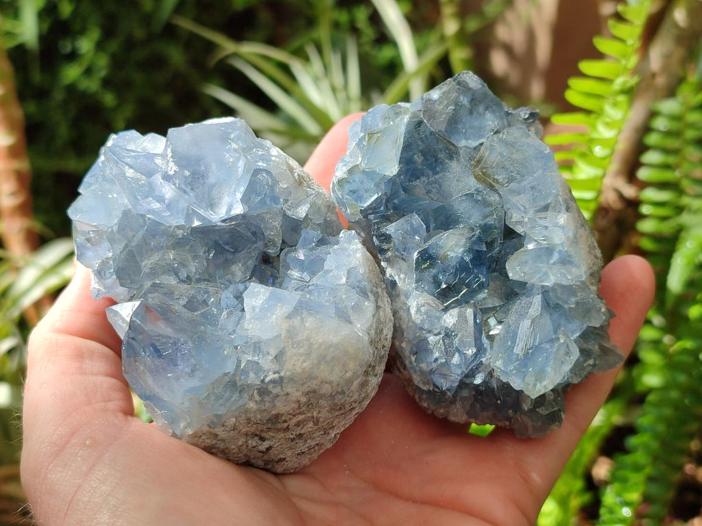 Natural Blue Celestite Specimens x 6 From Sakoany, Madagascar - Toprock Gemstones and Minerals 