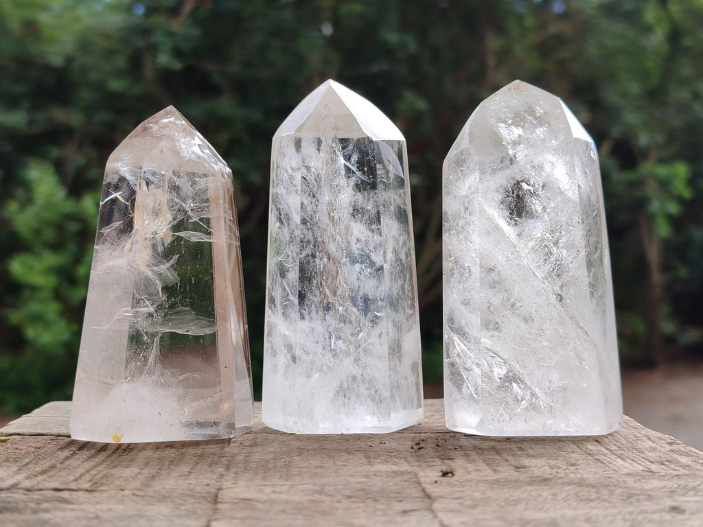 Polished Clear Quartz Crystals x 4 From Madagascar - Toprock Gemstones and Minerals 