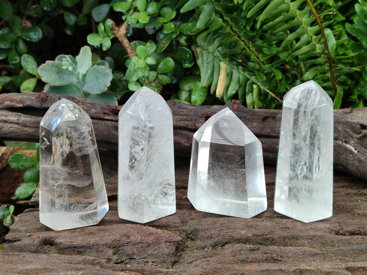 Polished Clear Quartz Crystals x 4 From Madagascar - Toprock Gemstones and Minerals 
