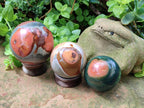 Polished Polychrome Jasper Spheres x 3 From Androka, Madagascar - Toprock Gemstones and Minerals 