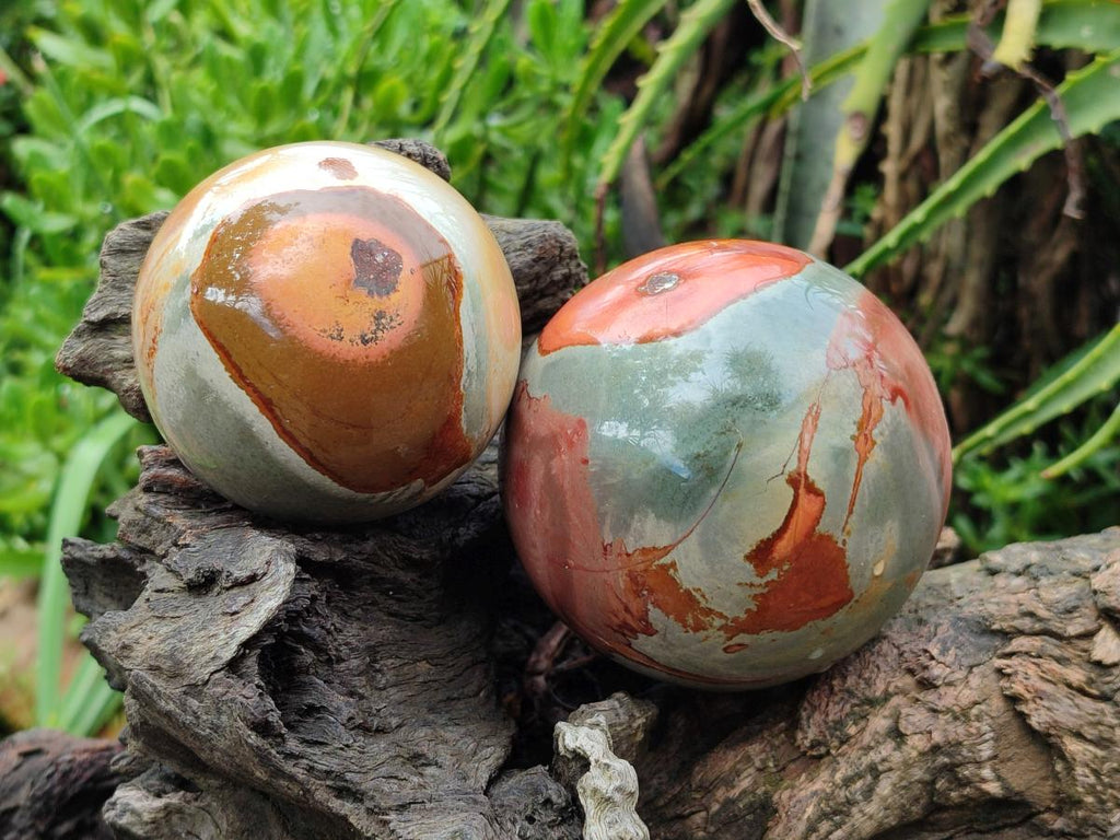 Polished Polychrome Jasper Spheres x 3 From Androka, Madagascar - Toprock Gemstones and Minerals 