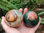 Polished Polychrome Jasper Spheres x 3 From Androka, Madagascar - Toprock Gemstones and Minerals 