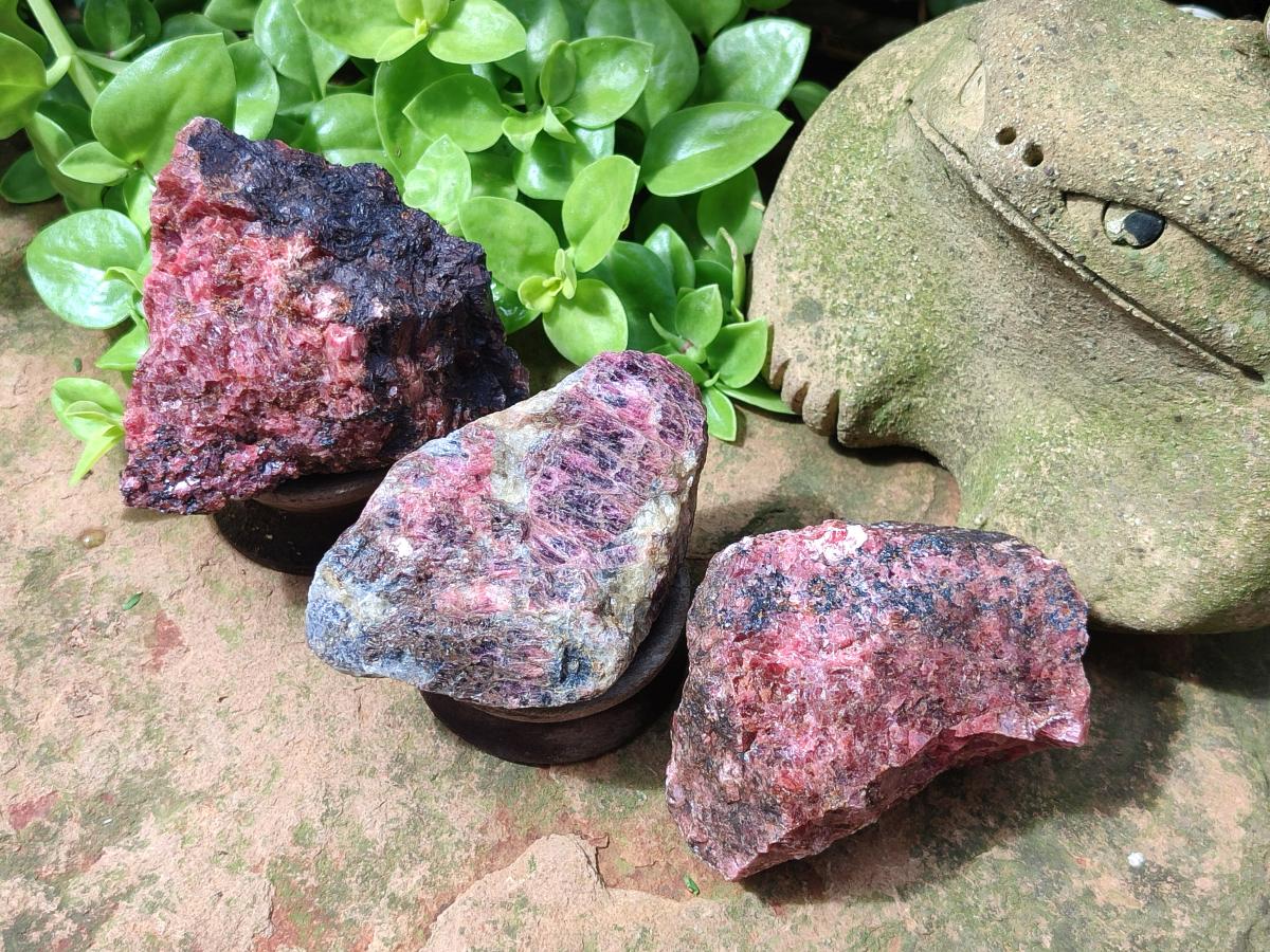 Natural Cobbed Rhodonite Specimens x 12 From Rhusinga, Zimbabwe - Toprock Gemstones and Minerals 