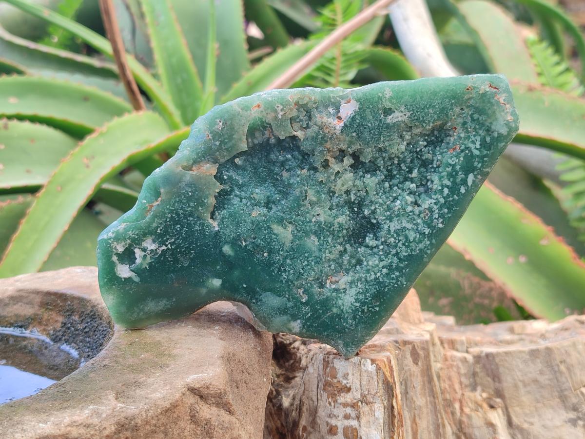 Polished One Side Mtorolite Chrysoprase Slices x 6 From Mutorashanga, Zimbabwe - Toprock Gemstones and Minerals 