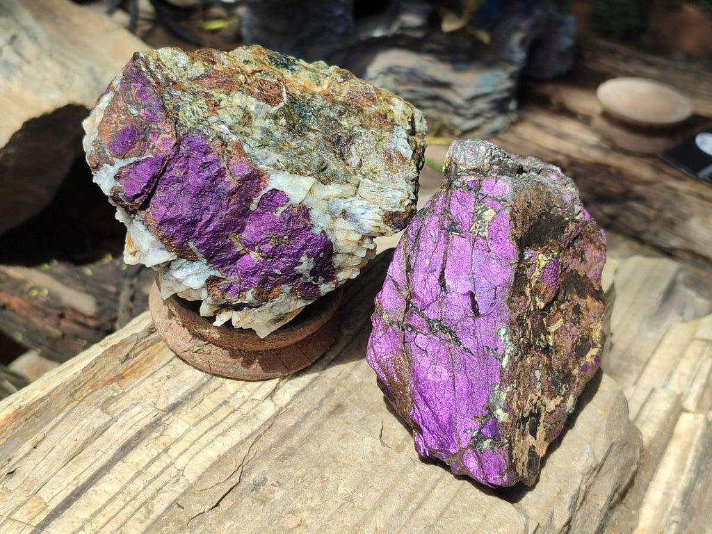 Natural Metallic Cobbed Purpurite Specimens x 6 From Erongo, Namibia - Toprock Gemstones and Minerals 