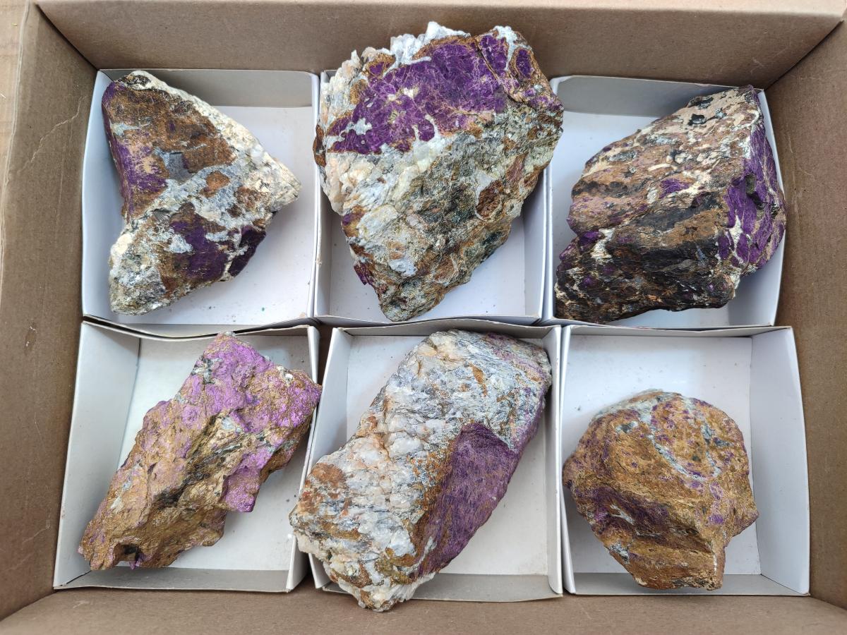 Natural Metallic Cobbed Purpurite Specimens x 6 From Erongo, Namibia - Toprock Gemstones and Minerals 