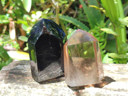 Polished Mix of Smokey Quartz Crystals x 6 From Madagascar - Toprock Gemstones and Minerals 