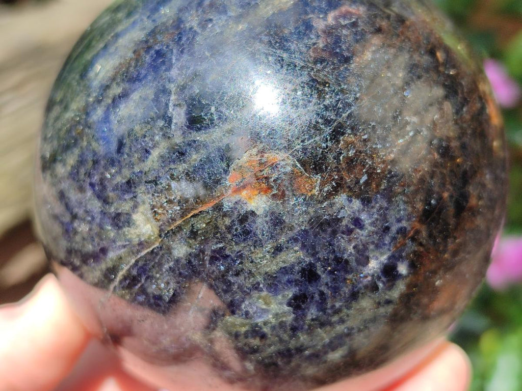 Polished Blue Iolite "Water Sapphire" Spheres x 2 From Madagascar - Toprock Gemstones and Minerals 