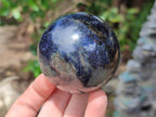 Polished Blue Iolite "Water Sapphire" Spheres x 2 From Madagascar - Toprock Gemstones and Minerals 