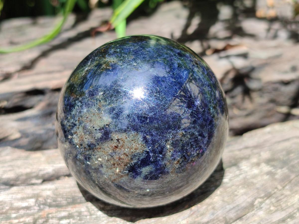 Polished Blue Iolite "Water Sapphire" Spheres x 2 From Madagascar - Toprock Gemstones and Minerals 