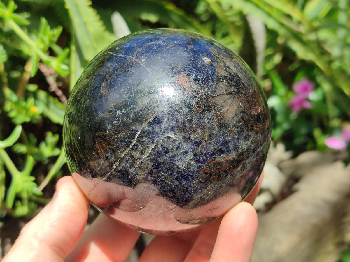 Polished Blue Iolite "Water Sapphire" Spheres x 2 From Madagascar - Toprock Gemstones and Minerals 