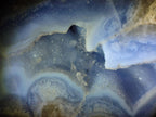 Polished and Natural Large Blue Lace Agate Oval Free Form with Dog Tooth Calcite x 1 From Nsanje, Malawi - Toprock Gemstones and Minerals 