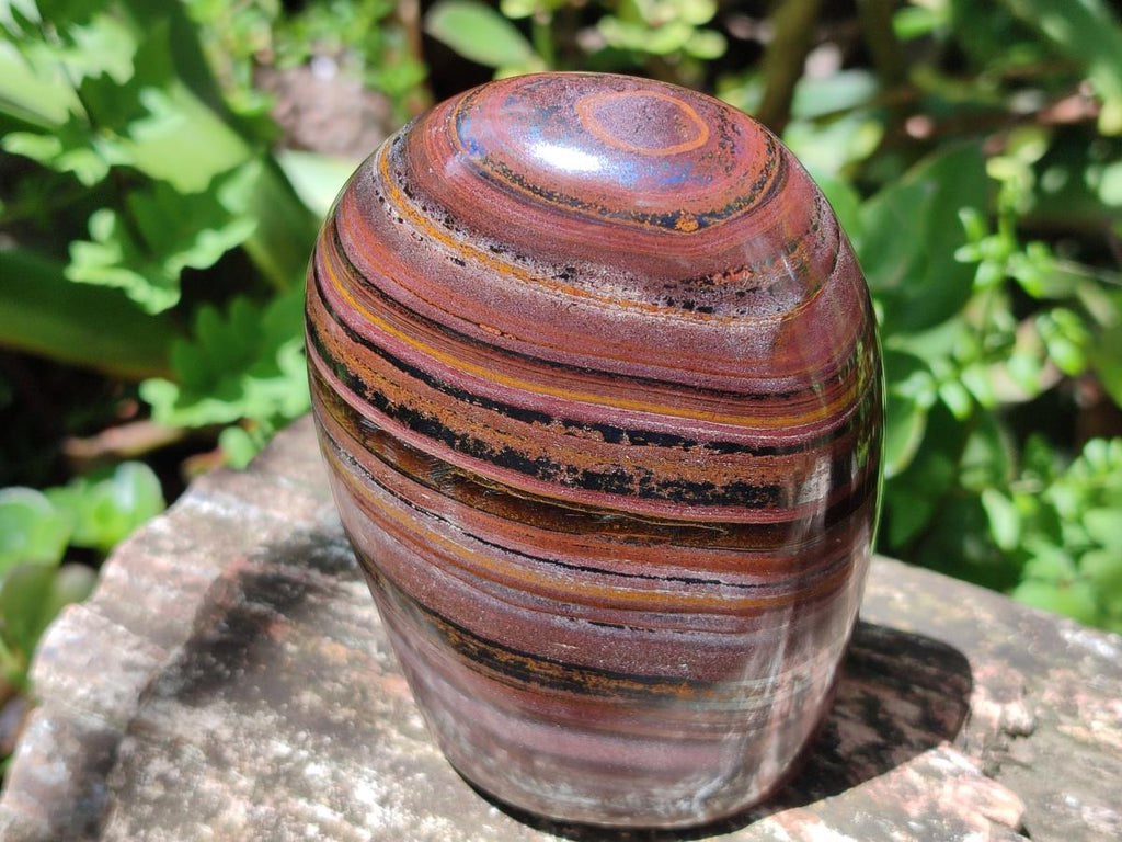 Polished Banded Tiger Iron Standing Display Pieces x 2 From South Africa - Toprock Gemstones and Minerals 
