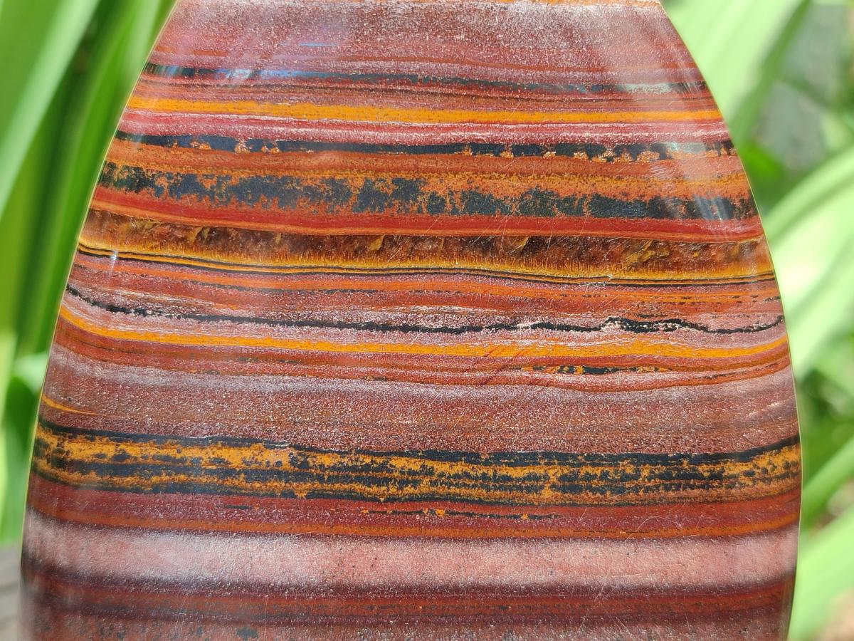 Polished Banded Tiger Iron Standing Display Pieces x 2 From South Africa - Toprock Gemstones and Minerals 