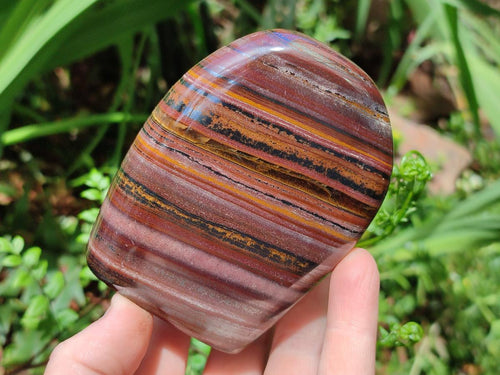 Polished Banded Tiger Iron Standing Display Pieces x 2 From South Africa - Toprock Gemstones and Minerals 