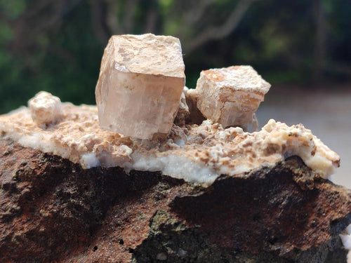 Natural Stacked Rhombohedral Calcite Specimens with Phosphorus Aragonite x 2 From Albert's Mountain, Lesotho - Toprock Gemstones and Minerals 
