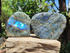 Polished Labradorite Standing Display Pieces x 2 From Madagascar - Toprock Gemstones and Minerals 