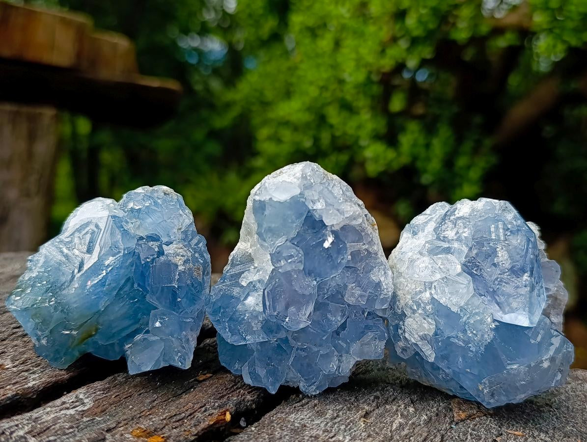 Natural Blue Celestite Specimens x 12 From Sakoany, Madagascar - Toprock Gemstones and Minerals 