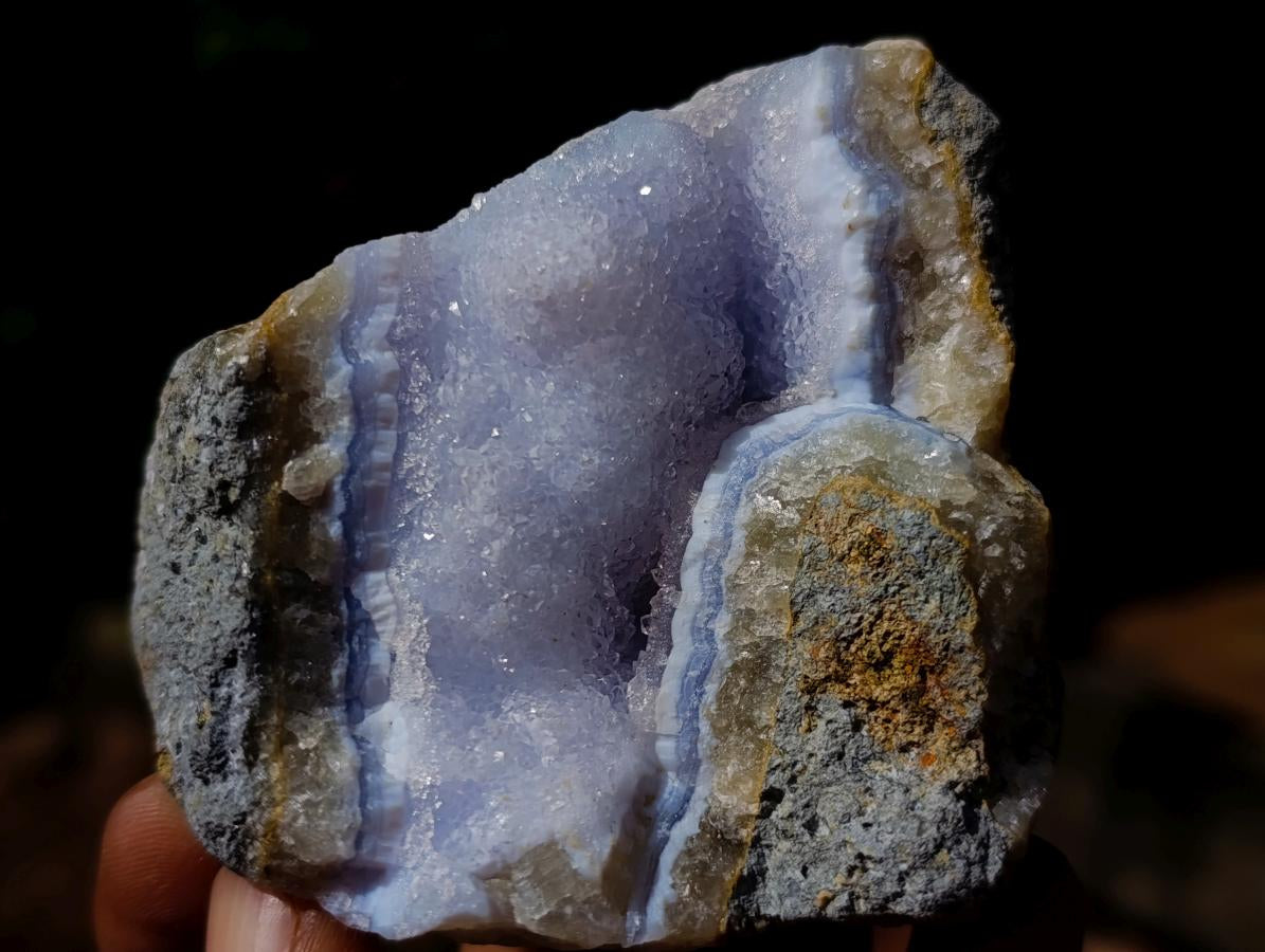 Natural Blue Lace Agate Geodes and Vug Specimens x 12 From Nsanje, Malawi - Toprock Gemstones and Minerals 