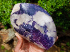 Polished Large Silver Leaf Lepidolite Standing Display Piece x 1 From Zimbabwe - Toprock Gemstones and Minerals 