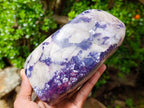 Polished Large Silver Leaf Lepidolite Standing Display Piece x 1 From Zimbabwe - Toprock Gemstones and Minerals 