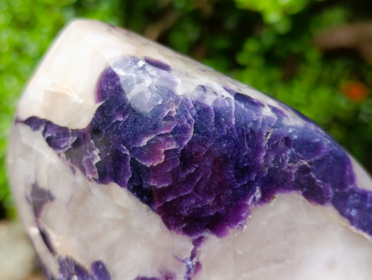 Polished Large Silver Leaf Lepidolite Standing Display Piece x 1 From Zimbabwe - Toprock Gemstones and Minerals 