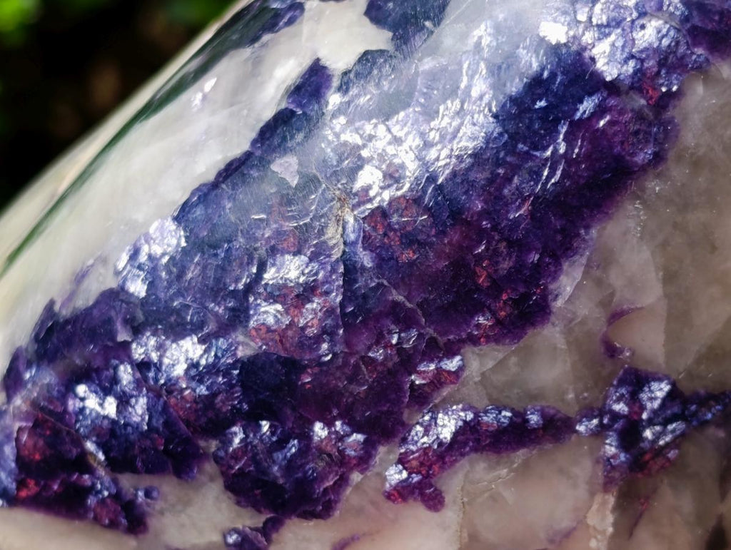 Polished Large Silver Leaf Lepidolite Standing Display Piece x 1 From Zimbabwe - Toprock Gemstones and Minerals 