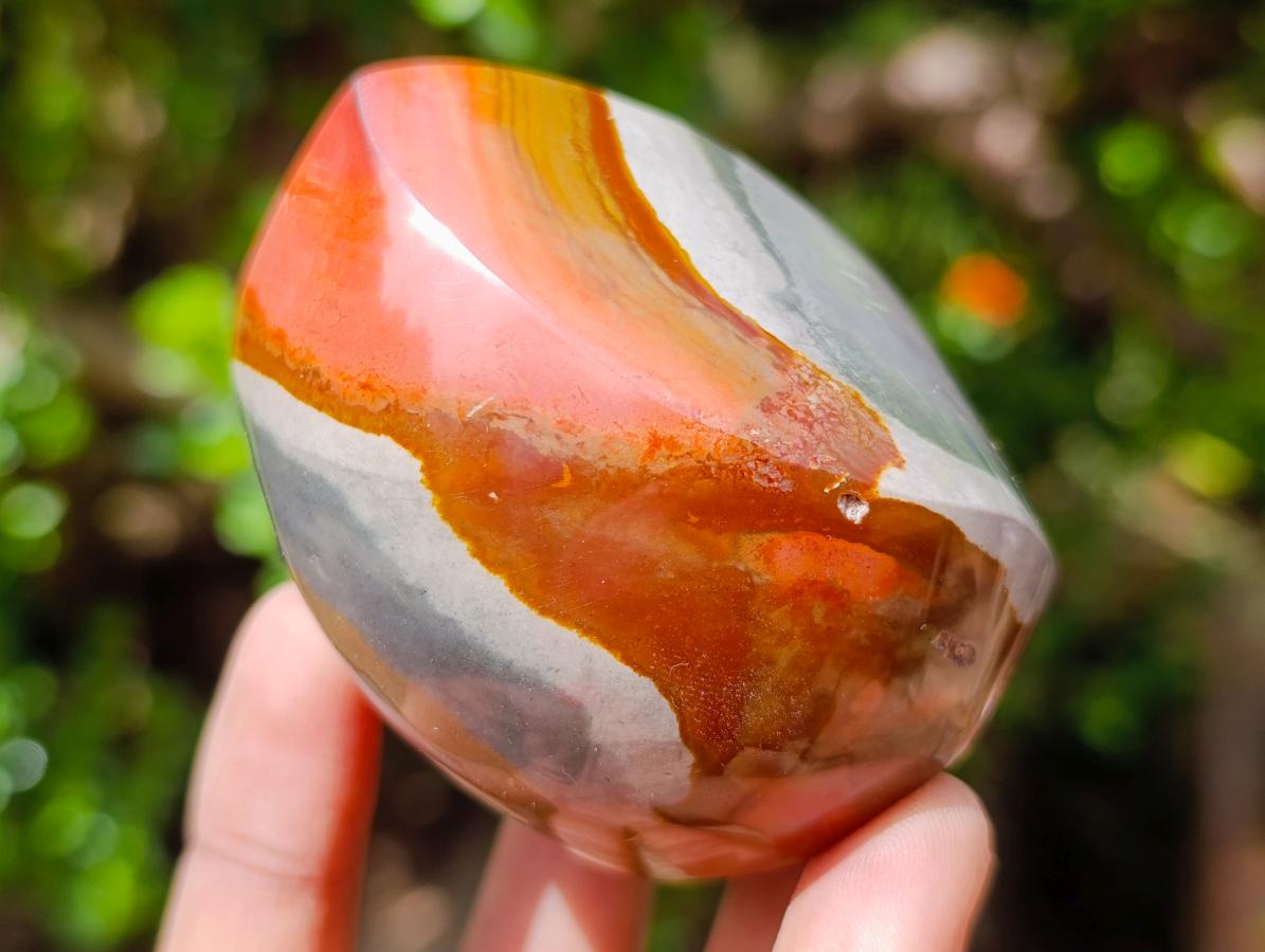 Polished Polychrome Jasper Flames x 6 From Androka, Madagascar - Toprock Gemstones and Minerals 