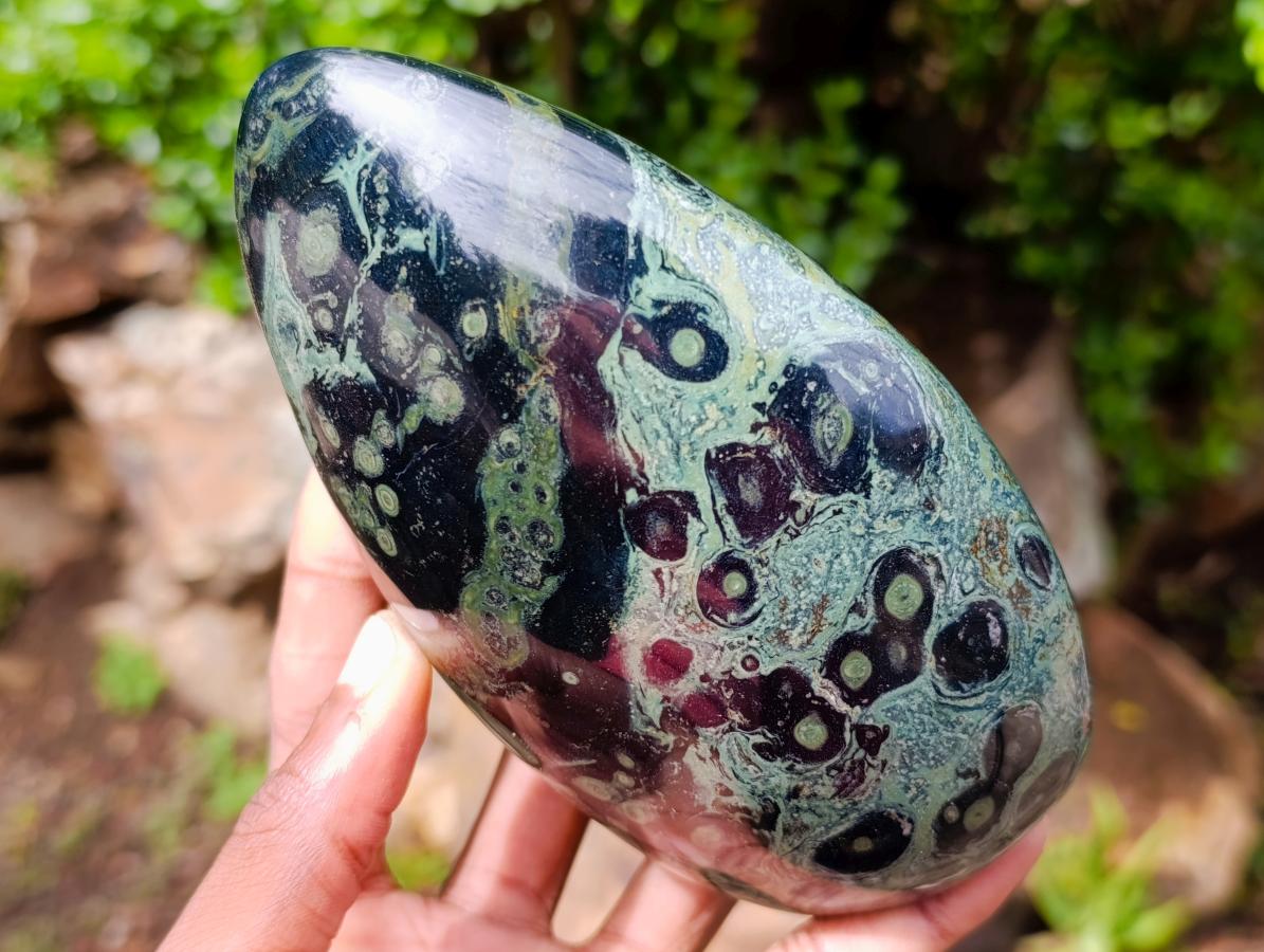 Polished Stromatolite Standing Display Pieces x 3 From Katsepy, Madagascar - Toprock Gemstones and Minerals 